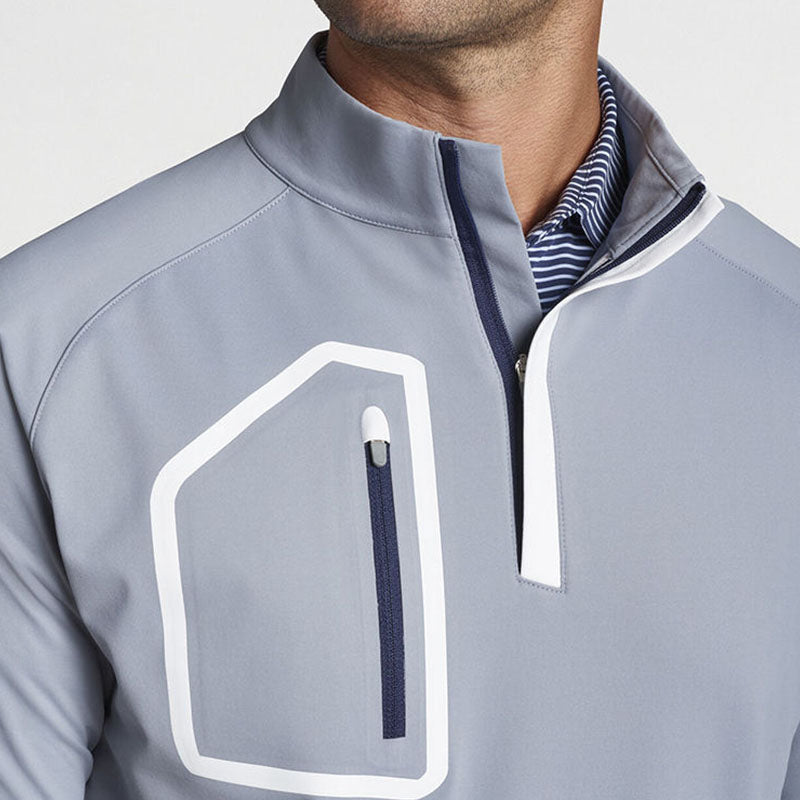 Custom 1 4 Zip Athletic Pullover with Geometric Chest Pocket