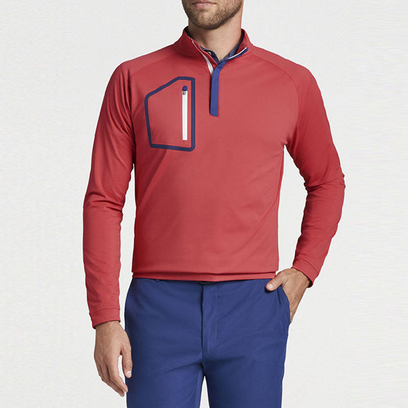Custom 1 4 Zip Athletic Pullover with Geometric Chest Pocket