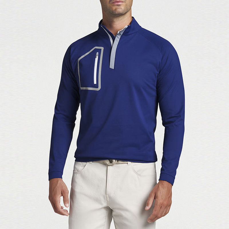 Custom 1 4 Zip Athletic Pullover with Geometric Chest Pocket