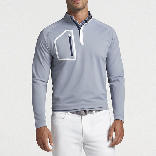 Custom 1 4 Zip Athletic Pullover with Geometric Chest Pocket