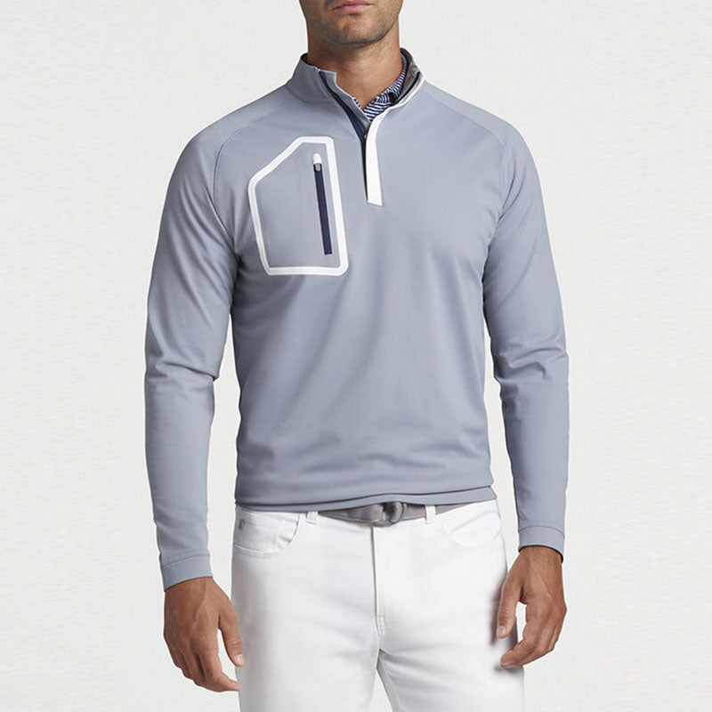 Custom 1 4 Zip Athletic Pullover with Geometric Chest Pocket