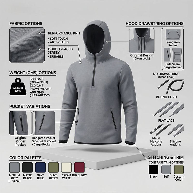 Custom 1 4 Zip Golf Hoodie with Secure Zip Pockets