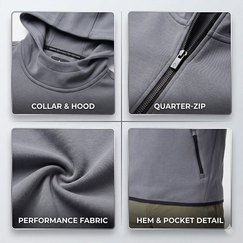 Custom 1 4 Zip Golf Hoodie with Secure Zip Pockets