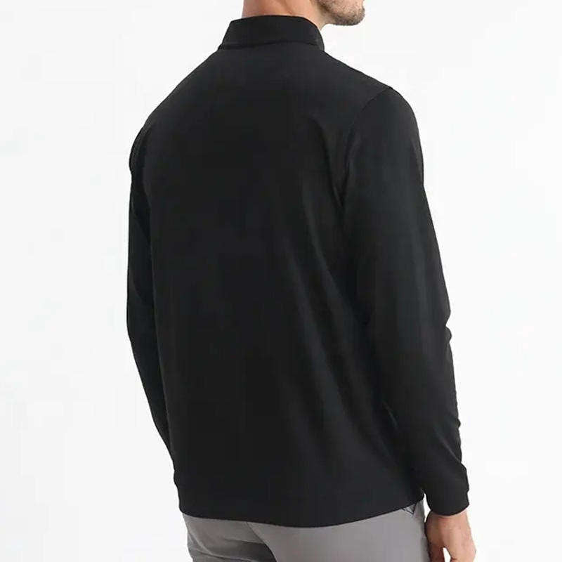 Custom 1 4 zip pullover black in Loose-Fit Cotton Terry