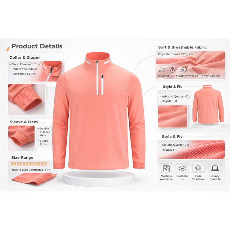 Custom 1/4 zip pullovers in Heavyweight Stretch Jersey