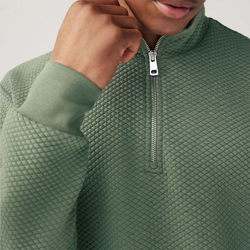 Custom 1 4 zip pullovers in Heavyweight Textured Cotton