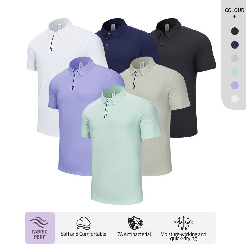 Custom 4XL Golf Polo Shirts with Black Geometric Placket