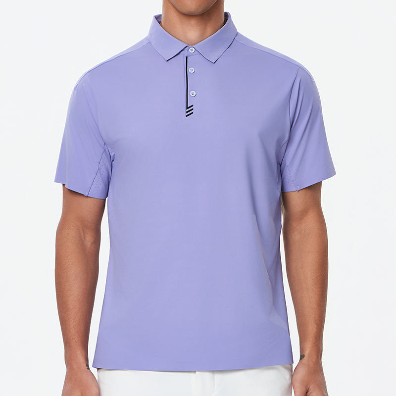 Custom 4XL Golf Polo Shirts with Black Geometric Placket