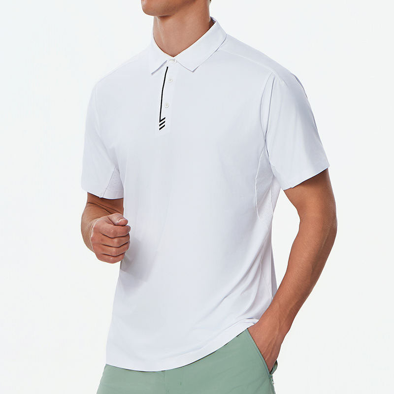 Custom 4XL Golf Polo Shirts with Black Geometric Placket