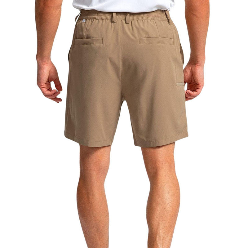 Custom 6 Inch Inseam Golf Shorts with Elastic Waist and Zip Pocket
