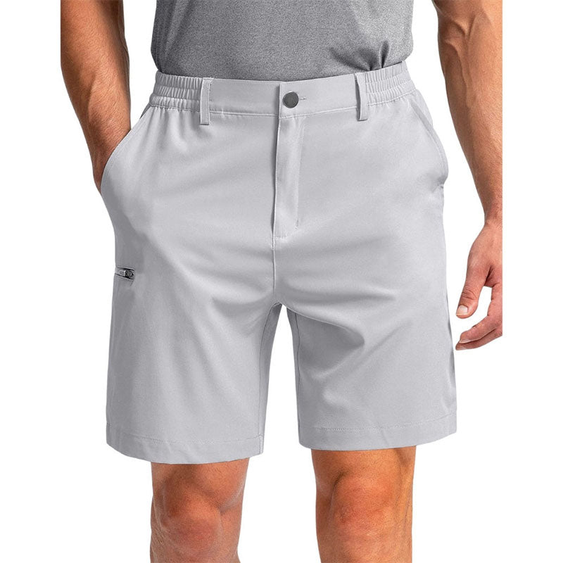 Custom 6 Inch Inseam Golf Shorts with Elastic Waist and Zip Pocket