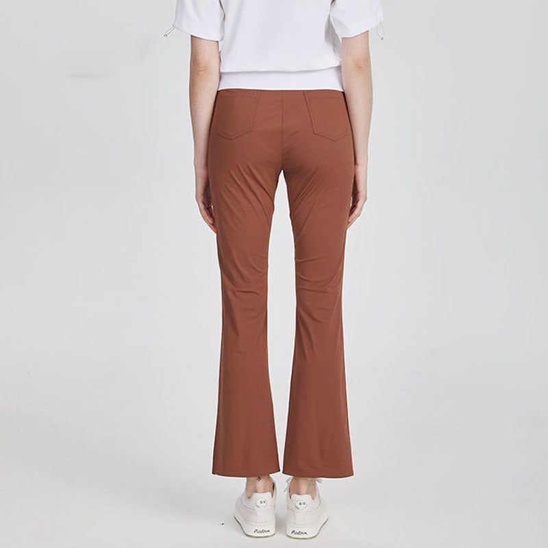 Custom Best Ladies Golf Pants with Cropped Flare and 220 GSM Stretch Knit