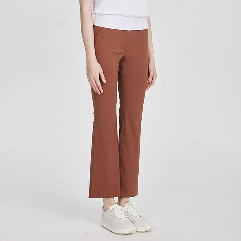 Custom Best Ladies Golf Pants with Cropped Flare and 220 GSM Stretch Knit