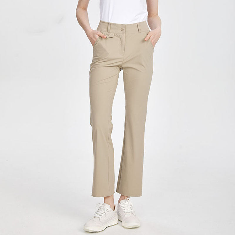 Custom Best Ladies Golf Pants with Cropped Flare and 220 GSM Stretch Knit