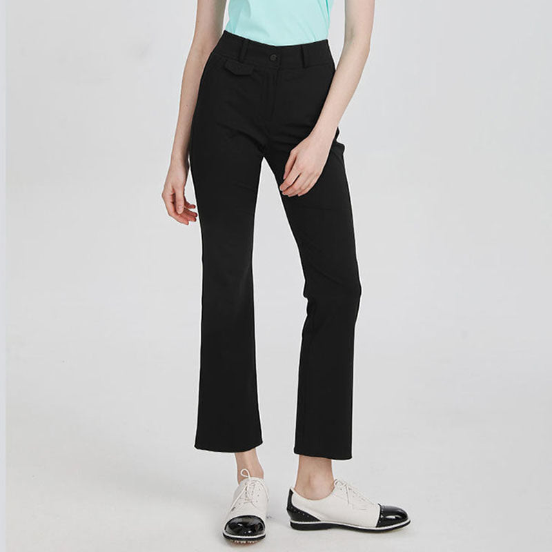 Custom Best Ladies Golf Pants with Cropped Flare and 220 GSM Stretch Knit