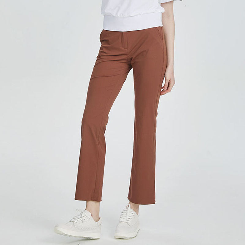 Custom Best Ladies Golf Pants with Cropped Flare and 220 GSM Stretch Knit