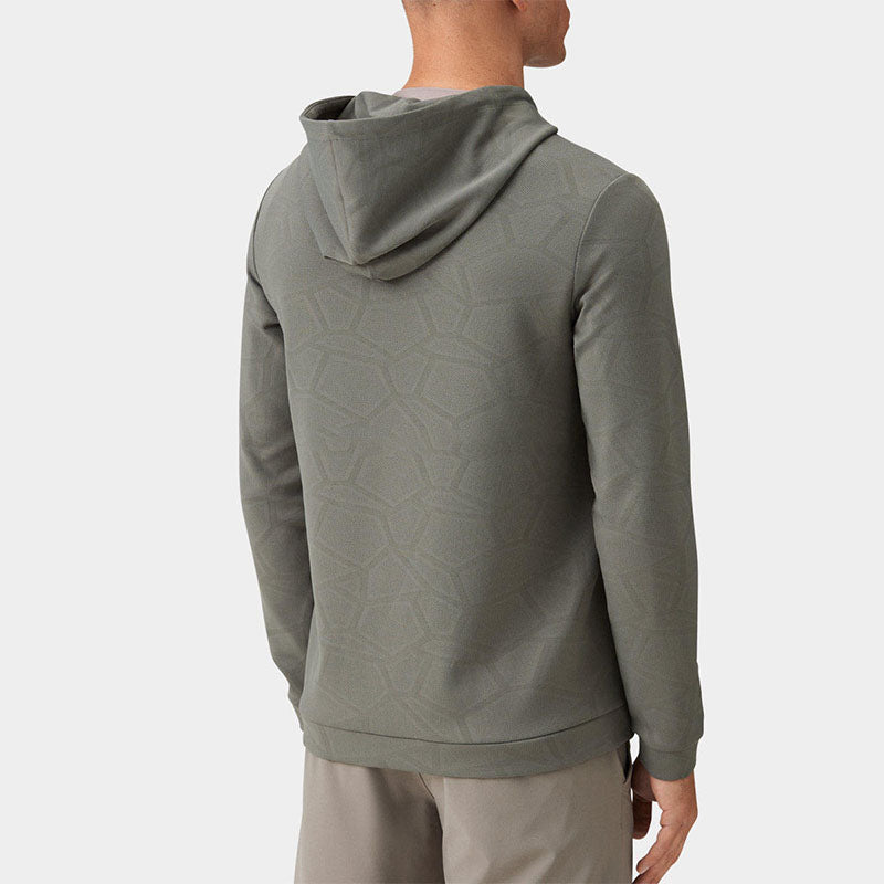 Custom Best Mens Golf Hoodies | Tonal Geometric Performance Pullover