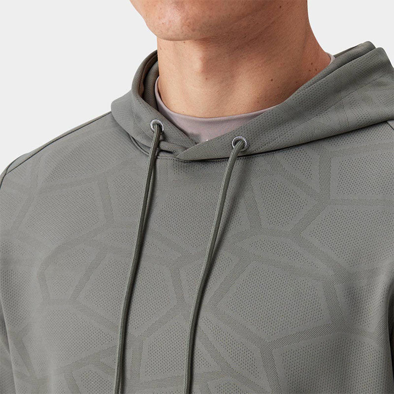 Custom Best Mens Golf Hoodies | Tonal Geometric Performance Pullover
