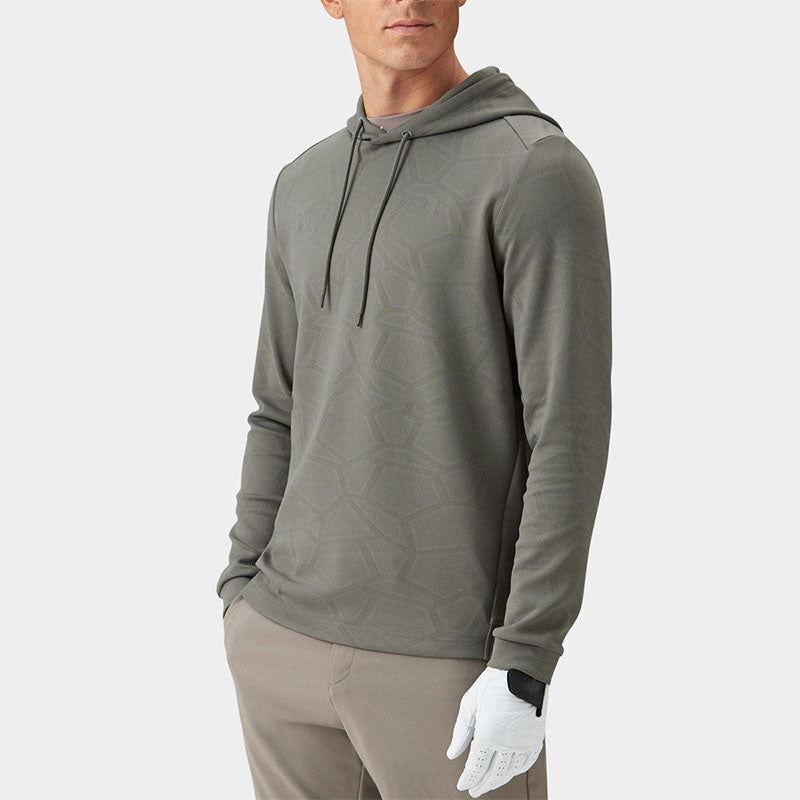 Custom Best Mens Golf Hoodies | Tonal Geometric Performance Pullover