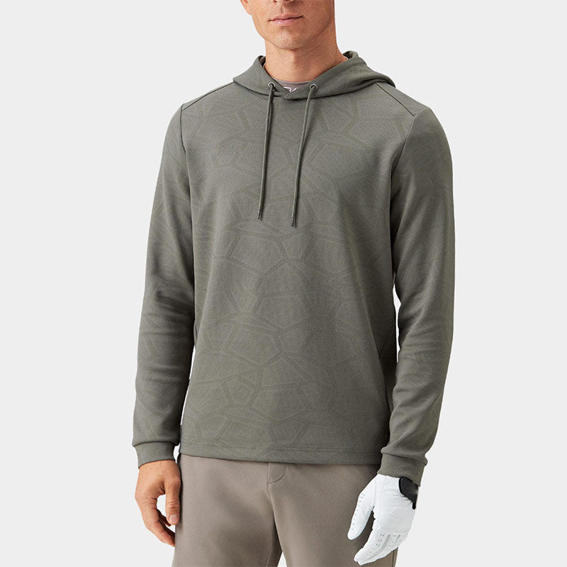 Custom Best Mens Golf Hoodies | Tonal Geometric Performance Pullover