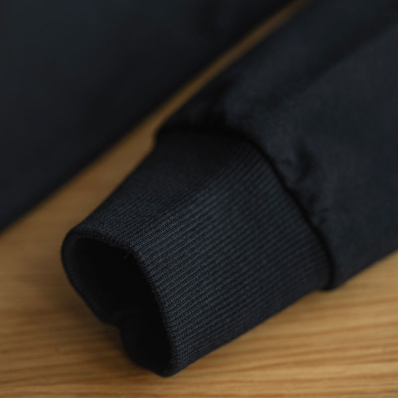Custom Black Cotton Fleece Crewneck Sweatshirt Manufacturer