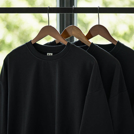 Custom Black Cotton Fleece Crewneck Sweatshirt Manufacturer