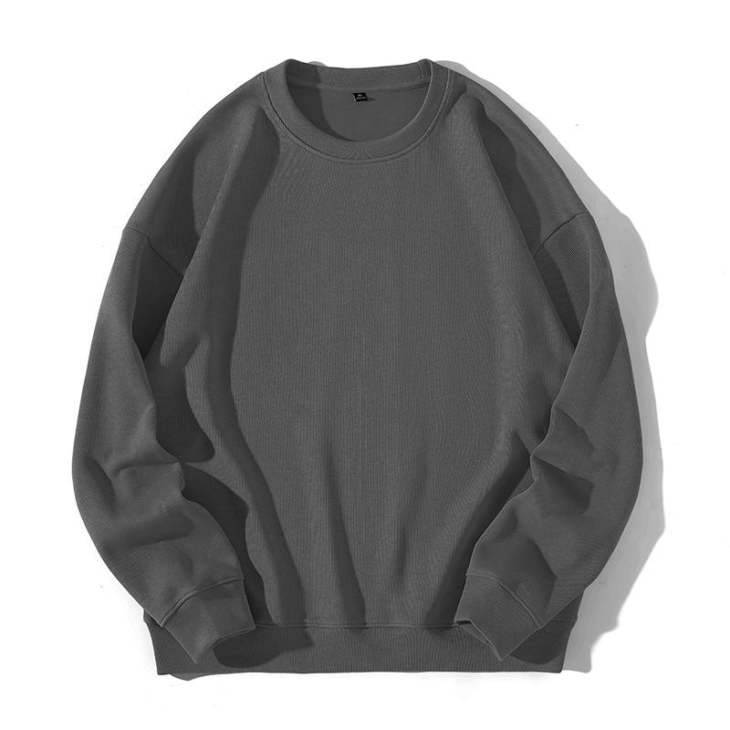 Custom Black Crewneck Sweater in 330 GSM Cotton-Stretch Fabric