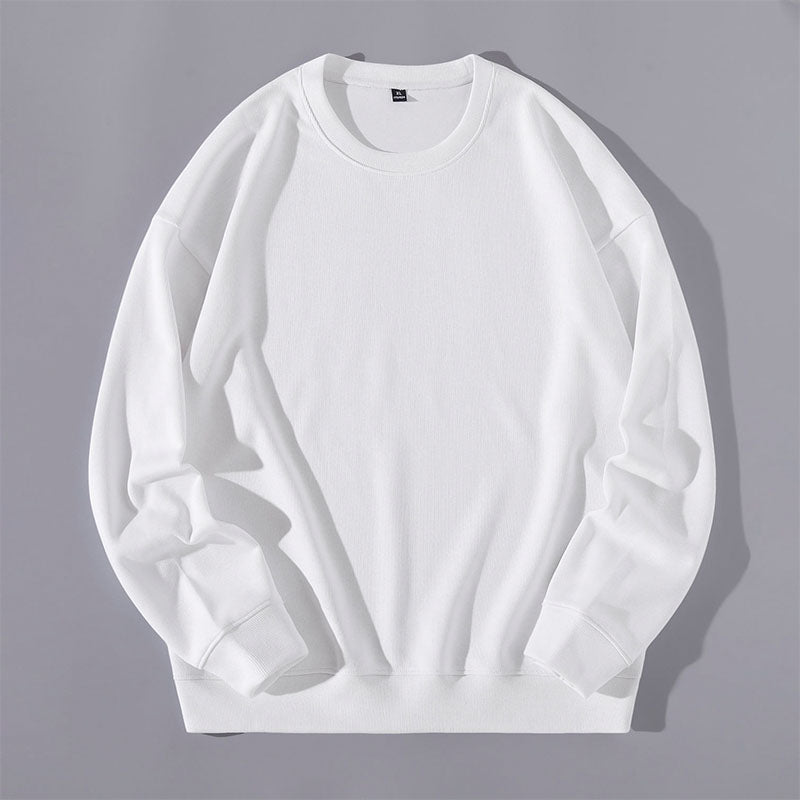 Custom Black Crewneck Sweater in 330 GSM Cotton-Stretch Fabric