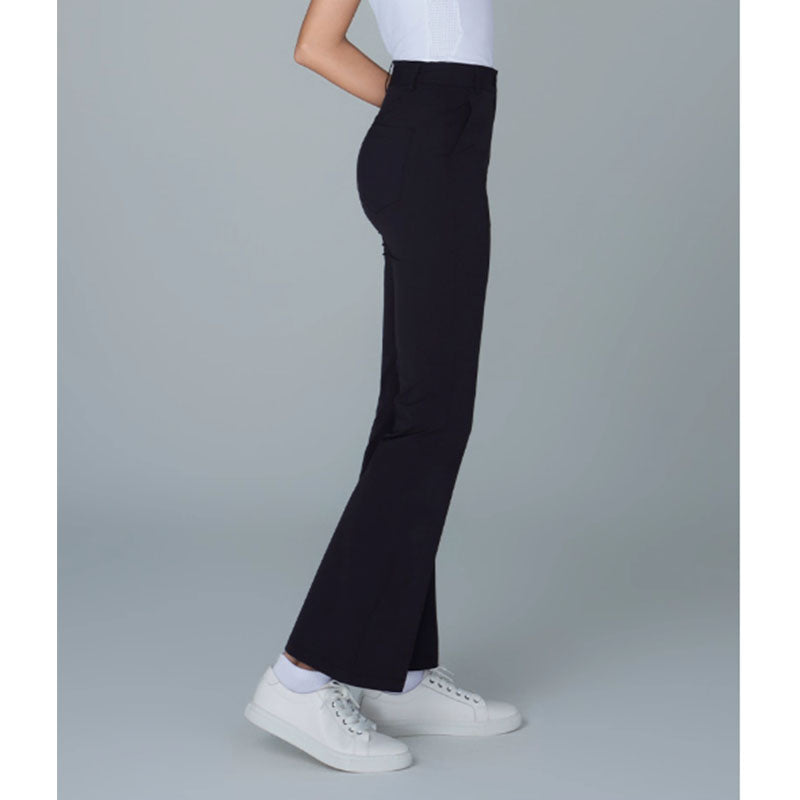 Custom Black Golf Pants for Women with Flared Leg and Stretch Fabric