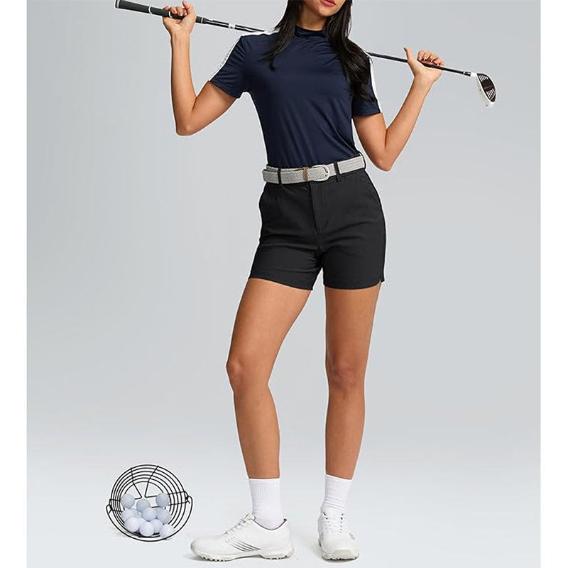 Custom Women’s High-Waist Golf Shorts – Lightweight Cotton OEM