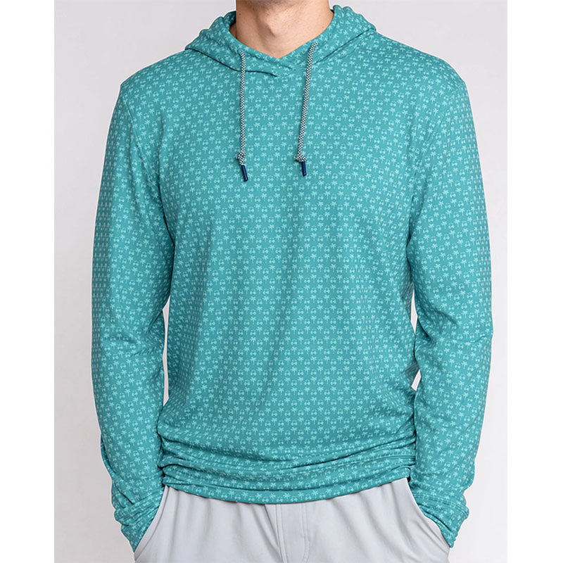 Custom Blue Golf Hoodie | All-Over Micro-Print Performance Pullover