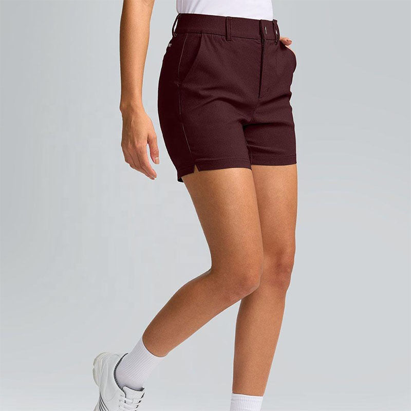 Custom Women’s Cotton Golf Shorts – Burgundy Canvas OEM Style