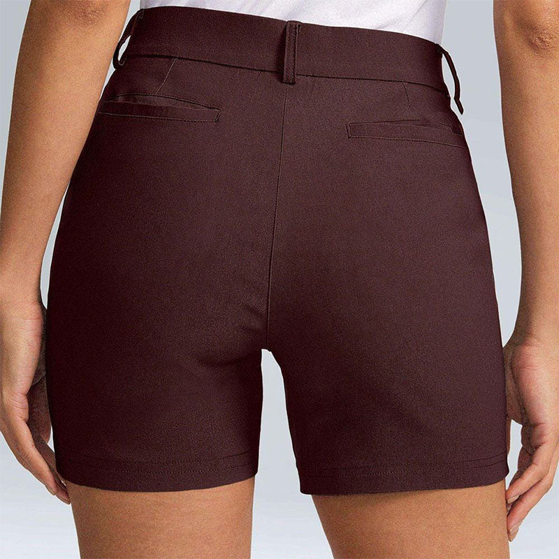 Custom Women’s Cotton Golf Shorts – Burgundy Canvas OEM Style