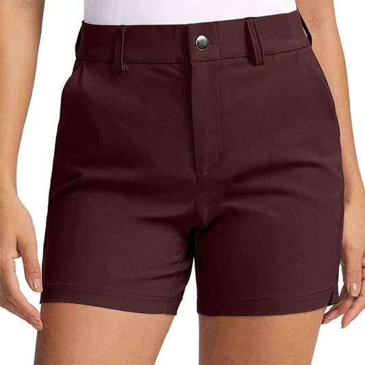 Custom Women’s Cotton Golf Shorts – Burgundy Canvas OEM Style