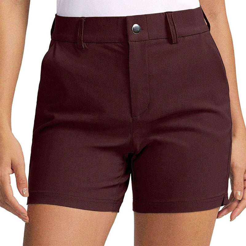 Custom Women’s Cotton Golf Shorts – Burgundy Canvas OEM Style