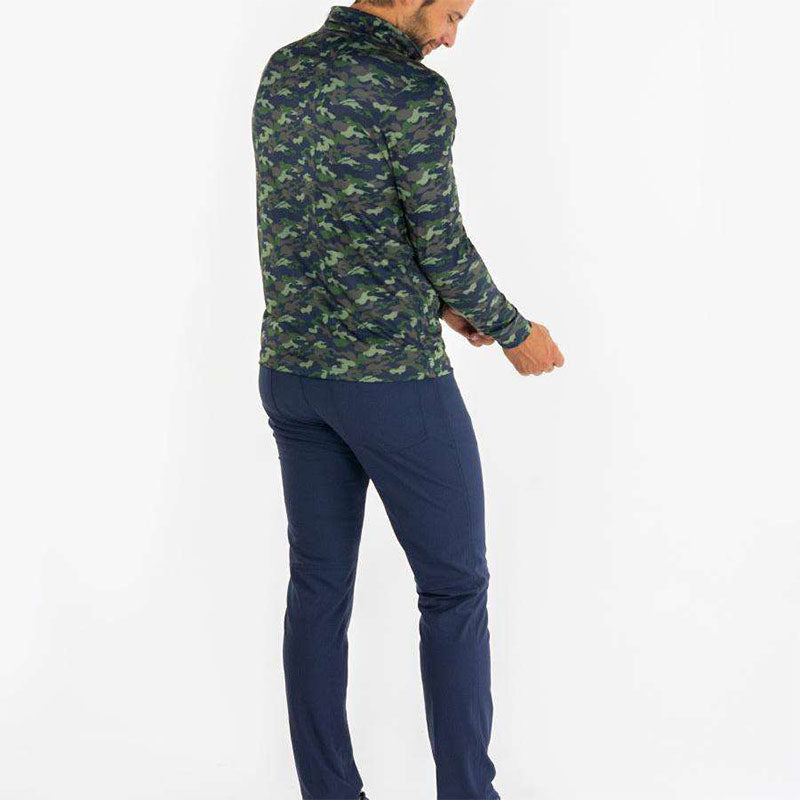 Custom camo 1 4 zip pullover in 340gsm Tonal Printed Fabric