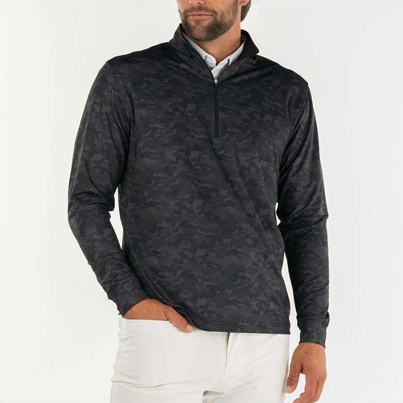 Custom camo 1 4 zip pullover in 340gsm Tonal Printed Fabric