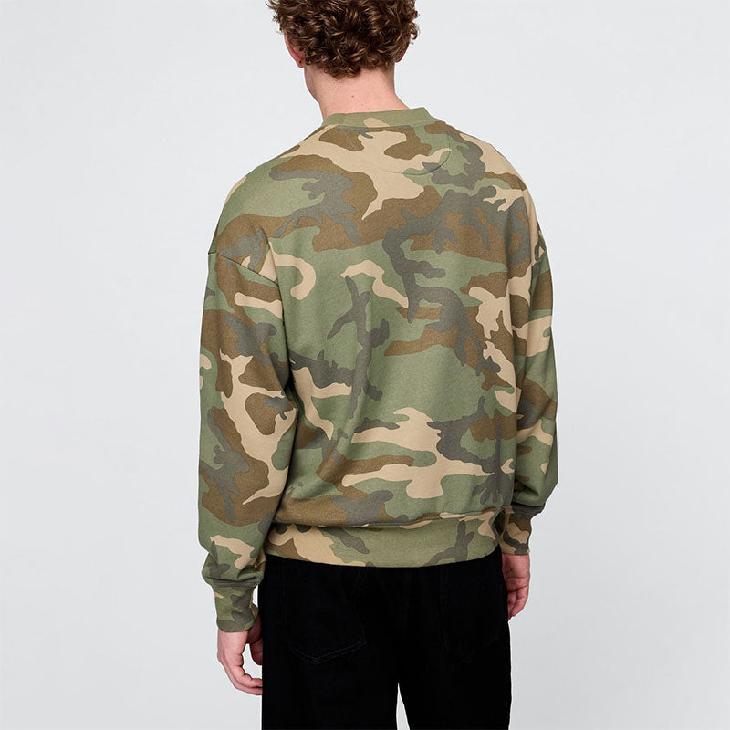 Custom Loose Fit Camo Crewneck Sweatshirt Manufacturer