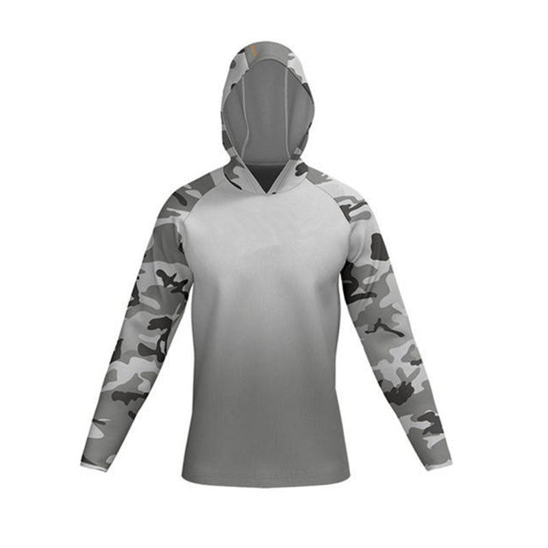 Custom Camo Golf Hoodie with Printed Raglan Sleeves for Private Label
