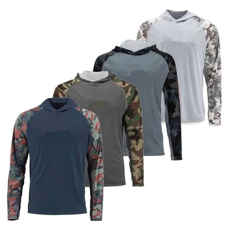 Custom Camo Golf Hoodie with Printed Raglan Sleeves for Private Label