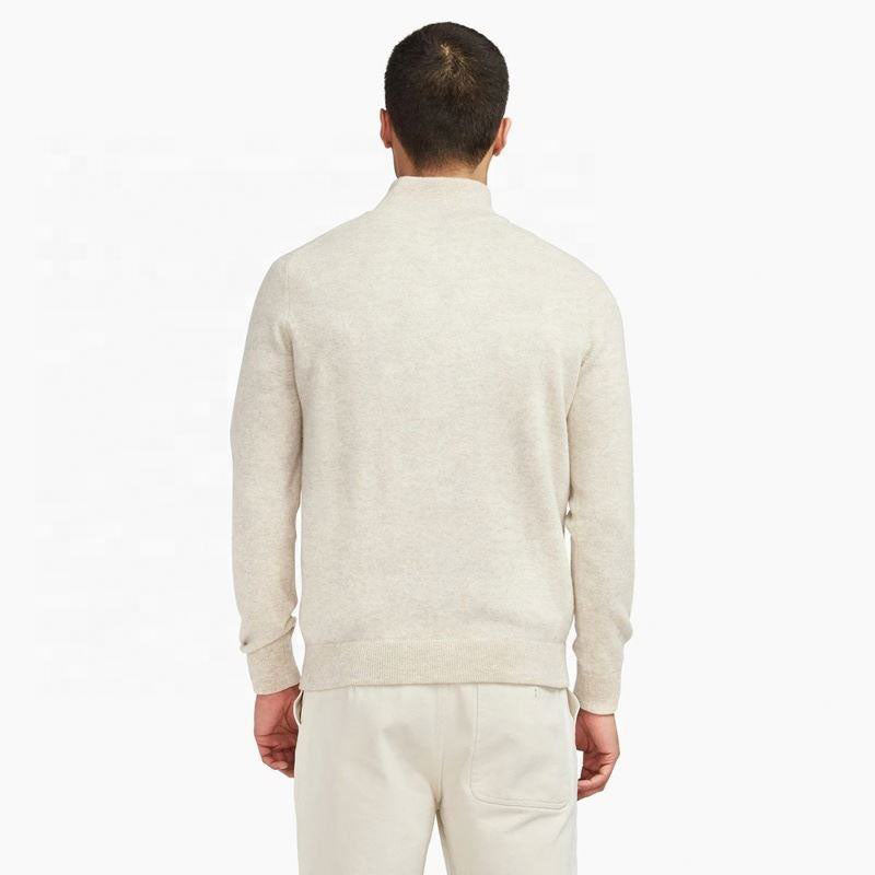 Custom Cashmere 1/4 Zip Pullover Sweater for Men OEM Service