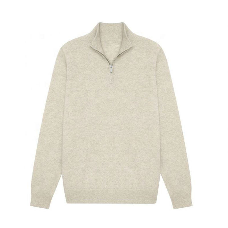 Custom Cashmere 1/4 Zip Pullover Sweater for Men OEM Service