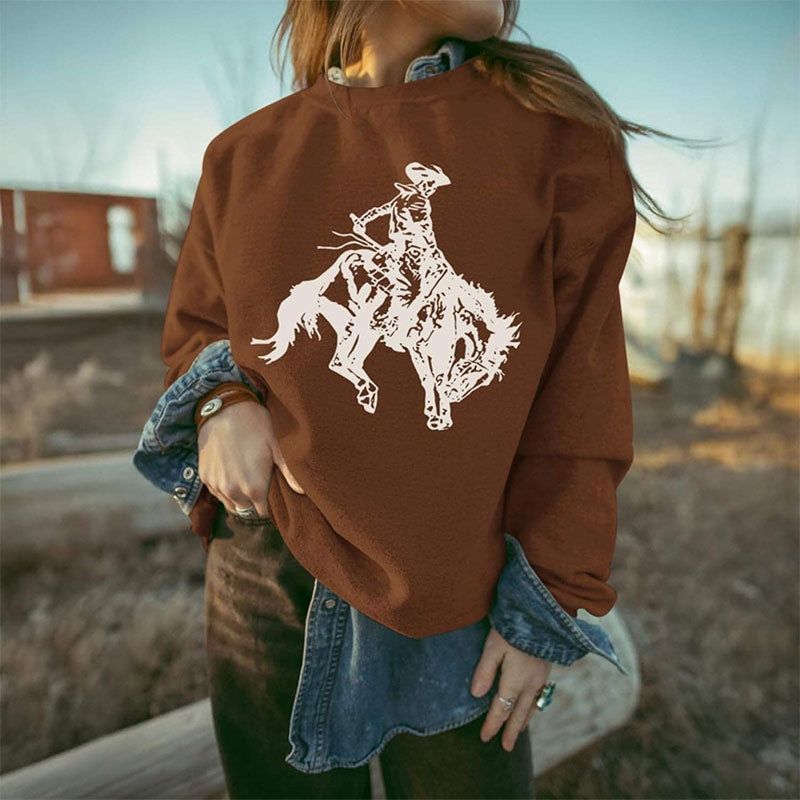 Custom Cowboys Crewneck with Western Rodeo Graphic