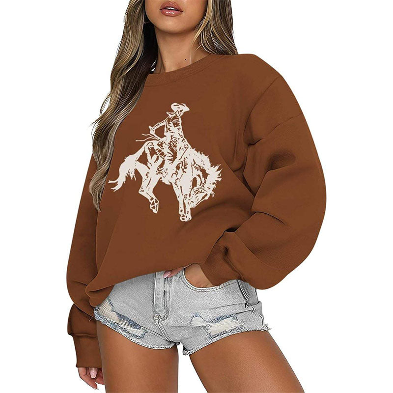 Custom Cowboys Crewneck with Western Rodeo Graphic