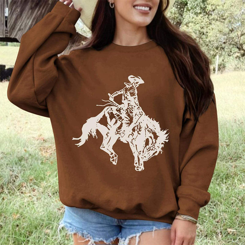 Custom Cowboys Crewneck with Western Rodeo Graphic