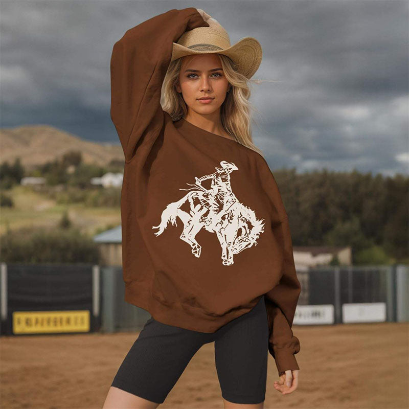Custom Cowboys Crewneck with Western Rodeo Graphic