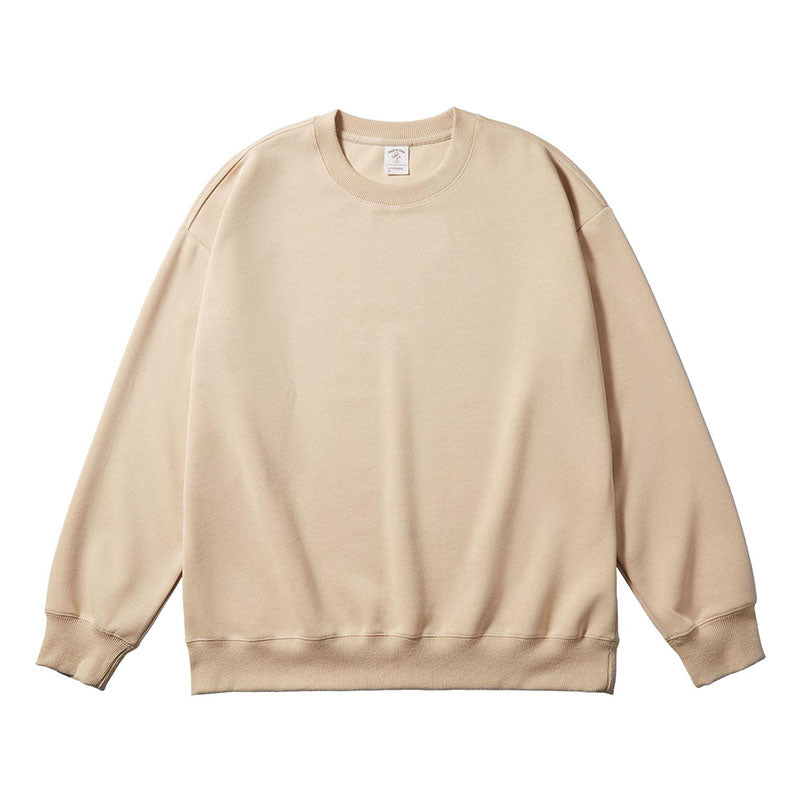 Custom Crewneck Sweaters in Solid 330g Cotton-Rich Loose Fit