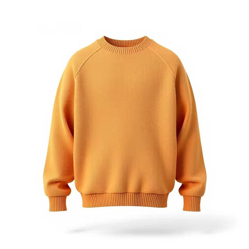 Custom Cute Crewnecks in Bright Orange Cotton Fleece Loose Fit