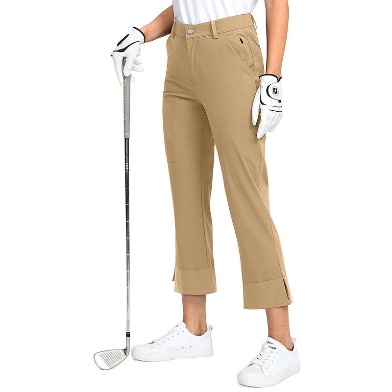 Custom Female Golf Pants Women’s Lightweight Woven OEM Golf Trousers