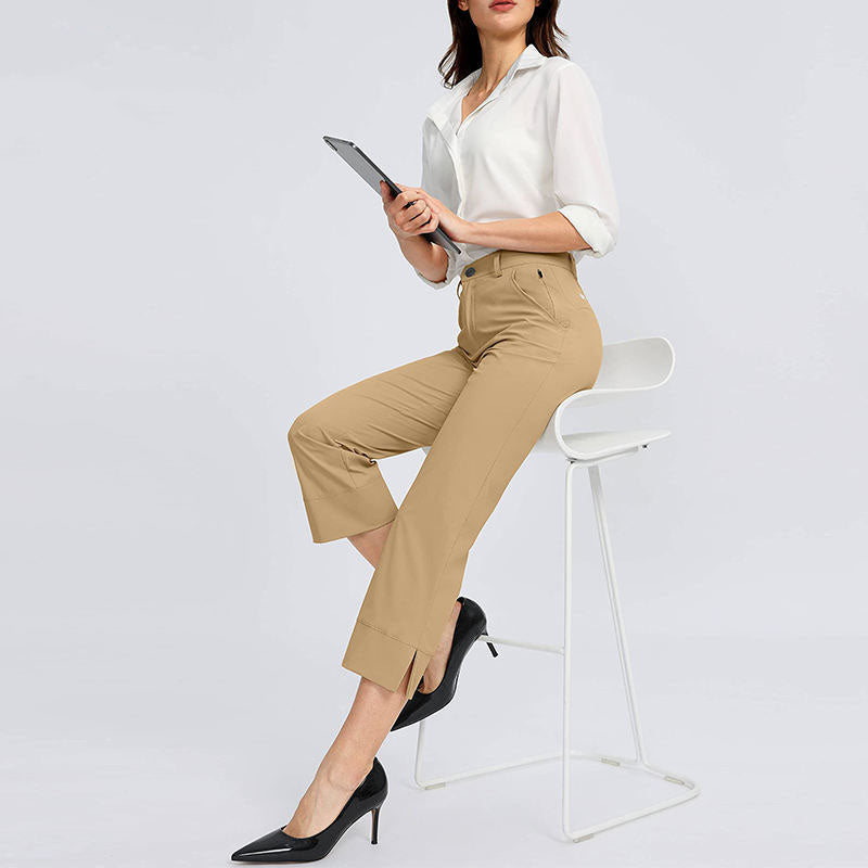 Custom Female Golf Pants Women’s Lightweight Woven OEM Golf Trousers